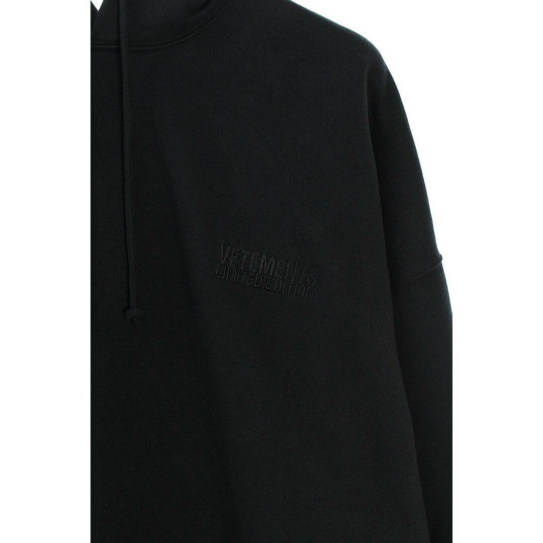 ヴェトモン 23SS UE63HD140B ロゴ刺繍プルオーバーパーカー メンズ XS-