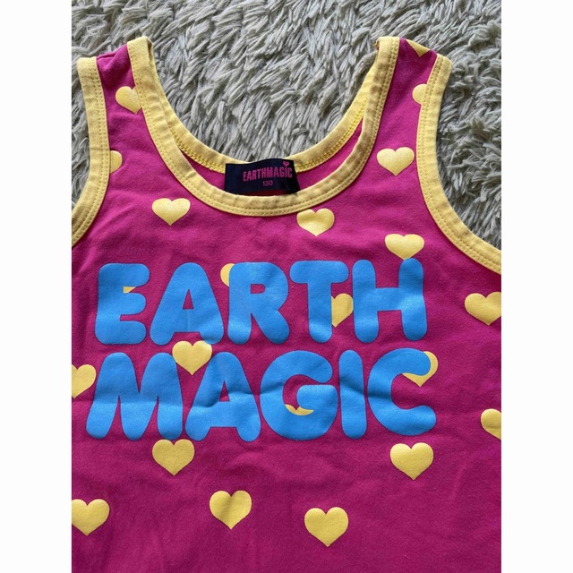 EARTHMAGIC(アースマジック)のアースマジック ノースリーブ タンクトップ ピンク 130cm キッズ/ベビー/マタニティのキッズ服女の子用(90cm~)(Tシャツ/カットソー)の商品写真