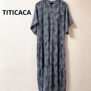 チチカカ(titicaca)の美品　チチカカ　総柄ワンピース　マキシロング　フリーサイズ(ロングワンピース/マキシワンピース)