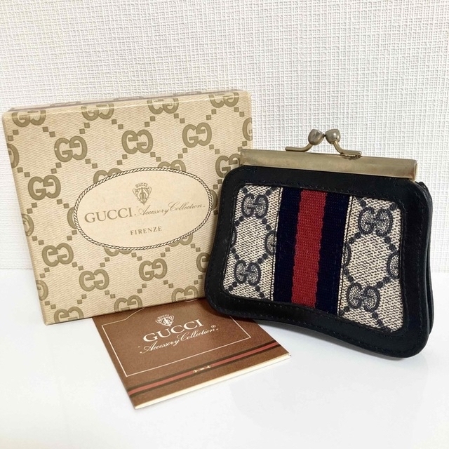 GUCCI オールドグッチ シェリーライン GGスプリーム がま口小銭入 財布 | フリマアプリ ラクマ