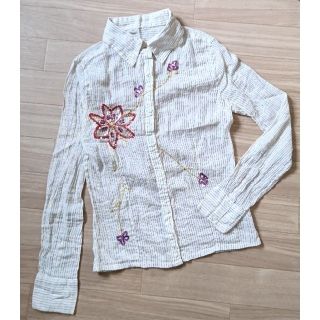 セシルマクビー(CECIL McBEE)のセシルマクビー アジアンシャツ ビーズ刺繍 キラキラビーズ(シャツ/ブラウス(長袖/七分))