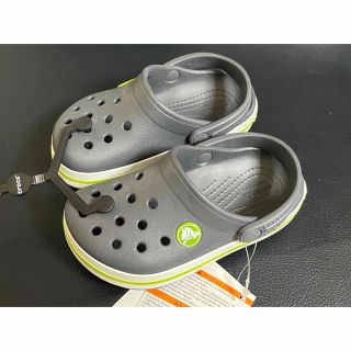 クロックス(crocs)のクロックス クロックバンド キッズ C8 15.5cm グレー グリーン(サンダル)