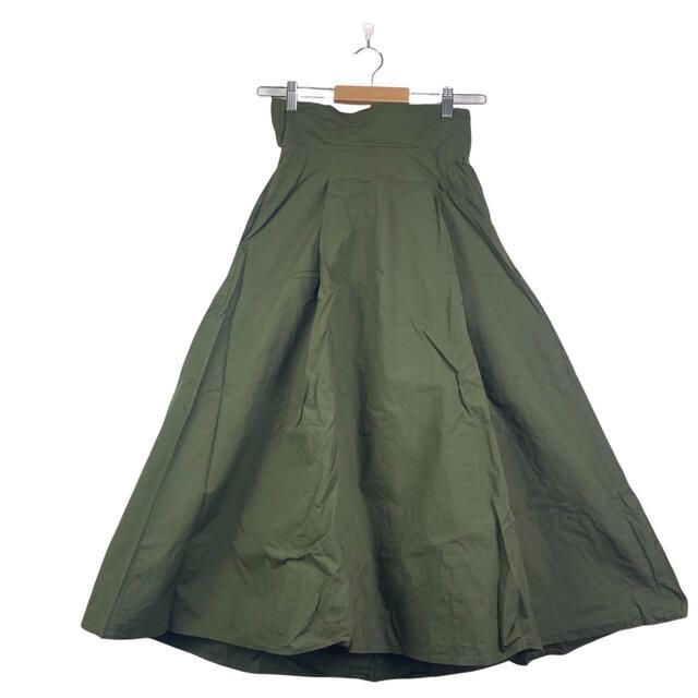 AMESUN ミモレ丈スカート　スカート　カーキ　フレアスカート レディースのスカート(ひざ丈スカート)の商品写真