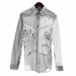 デシグアル(DESIGUAL)のDesigual シャツ カジュアルシャツ 刺繍 S グレー 白 マルチカラー(シャツ)