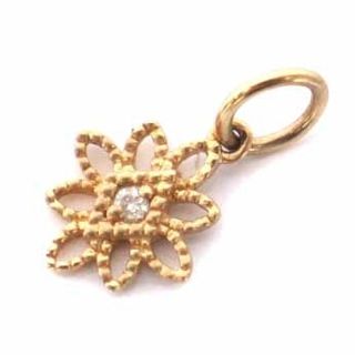 agete - アガット K10チャーム ペンダントトップ ダイヤモンド 0.01ct