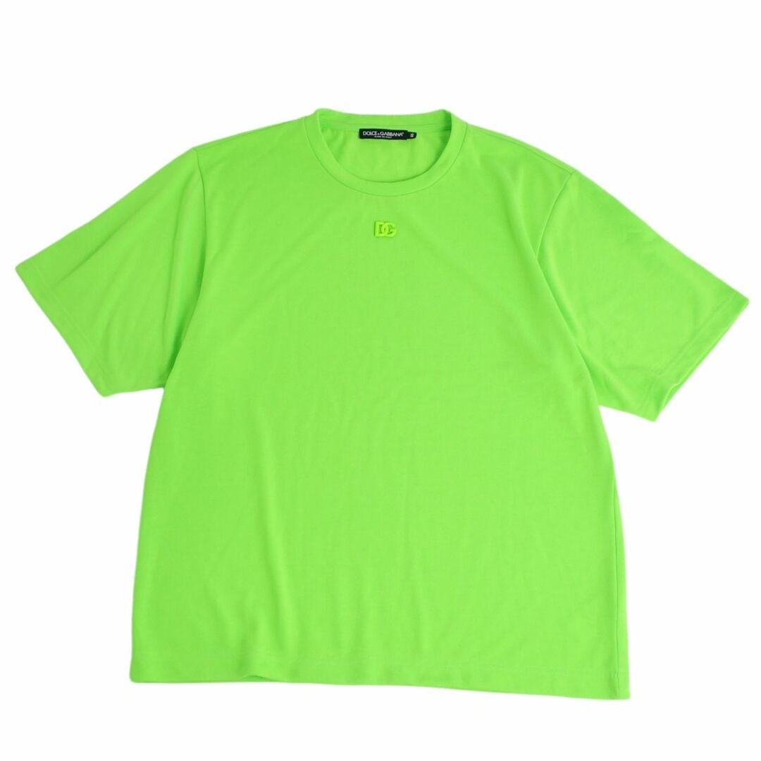 極美品 ドルチェ&ガッバーナ DOLCE&GABBANA Tシャツ カットソー ロゴ ハーフスリーブ 半袖 トップス メンズ 46(S相当) グリーン