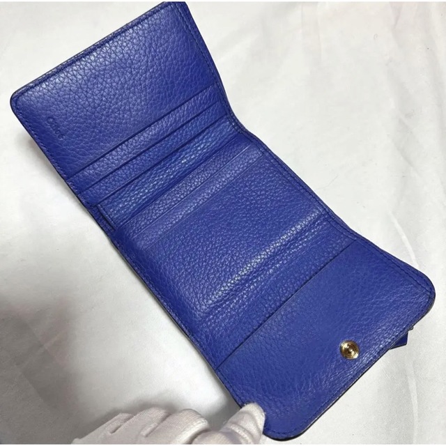 クロエ　Chloe 　三つ折り　財布（小銭入れ付き）　青　ブルー