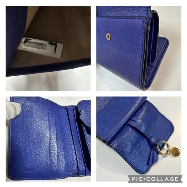 クロエ Chloe 三つ折り 財布(小銭入れ付き) 青 ブルー 【ラッピング