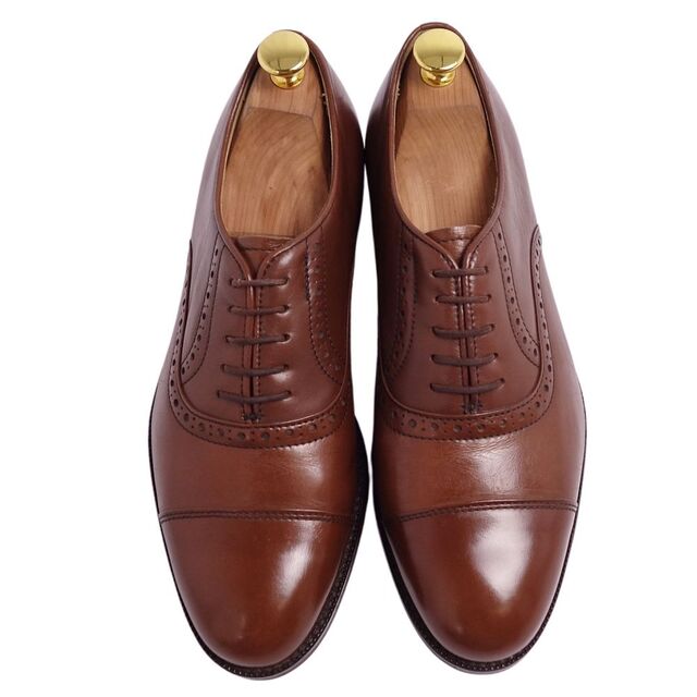BURBERRY(バーバリー)のVintage バーバリー Burberrys レザーシューズ ビジネスシューズ オックスフォード メダリオン 革靴 メンズ 25.5cm ブラウン メンズの靴/シューズ(ドレス/ビジネス)の商品写真