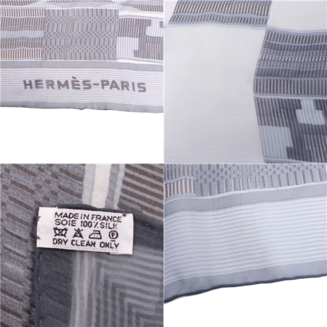 Hermes(エルメス)のエルメス HERMES スカーフ カレ140 総柄 シルク100％ レディース フランス製 ブルー/ホワイト レディースのファッション小物(ストール/パシュミナ)の商品写真