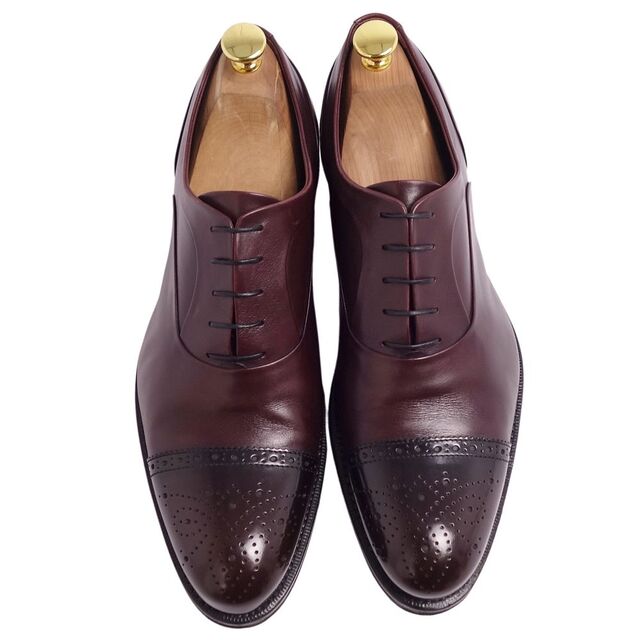 美品 ルイヴィトン LOUIS VUITTON レザーシューズ ビジネスシューズ オックスフォード メダリオン 革靴 メンズ 7 1/2(26cm相当) ボルドー