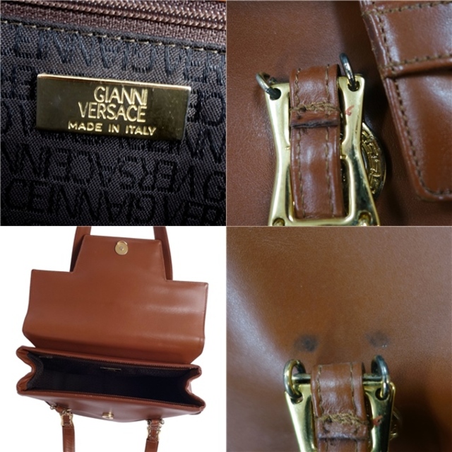 Gianni Versace(ジャンニヴェルサーチ)のジャンニヴェルサーチ GIANNI VERSACE バッグ セミショルダーバッグ メデューサ金具 カーフレザー カバン 鞄 レディース ブラウン レディースのバッグ(ショルダーバッグ)の商品写真
