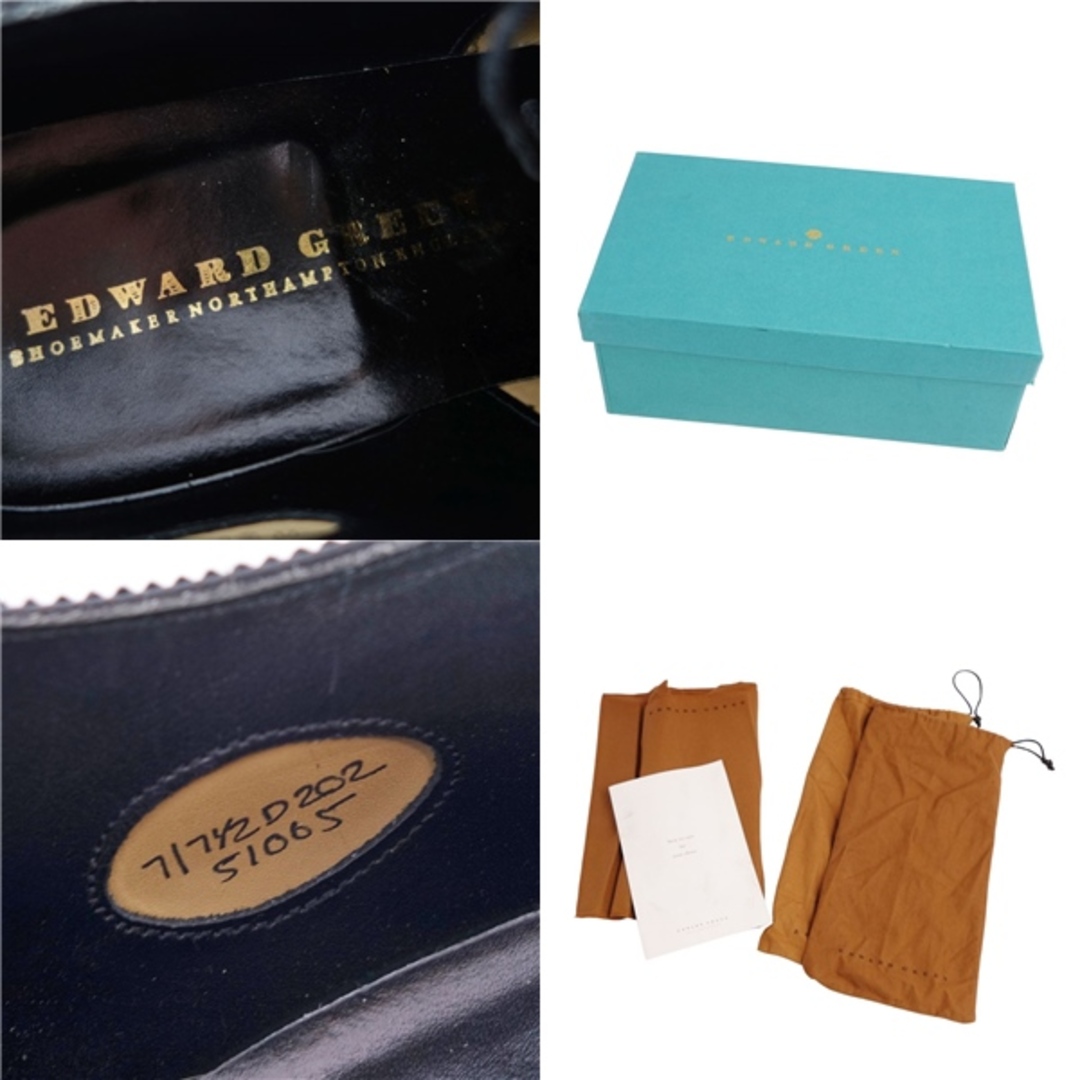 美品 エドワード・グリーン EDWARD GREEN レザーシューズ ビジネスシューズ ダービーシューズ メダリオン カーフレザー 革靴 メンズ 7(26cm相当) ブラック