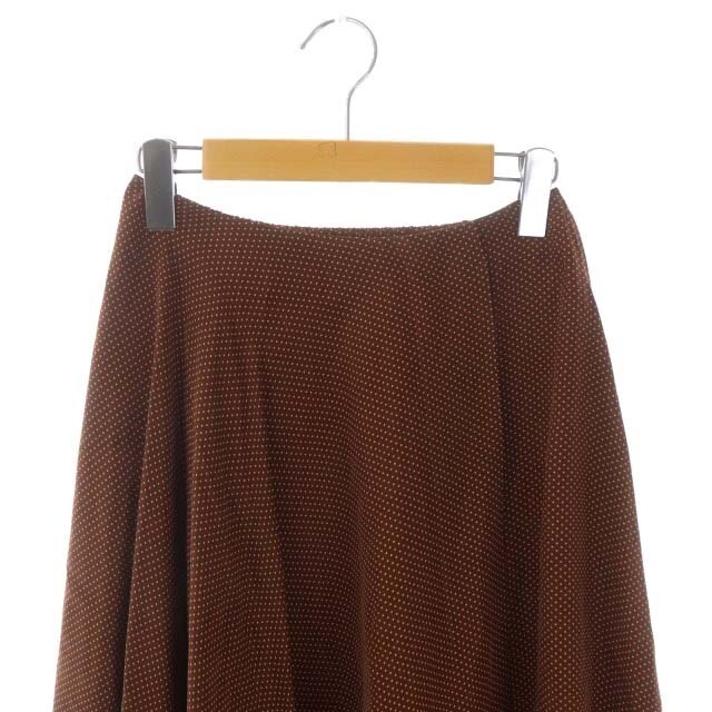 DRESSTERIOR(ドレステリア)のドレステリア シルク混ドット柄スカート ミモレ ロング フレア 36 茶色 レディースのスカート(ロングスカート)の商品写真