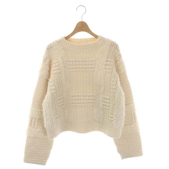 クラネ 22AW WIDE CHECK HAND KNIT ニットセーター 長袖52cm着丈