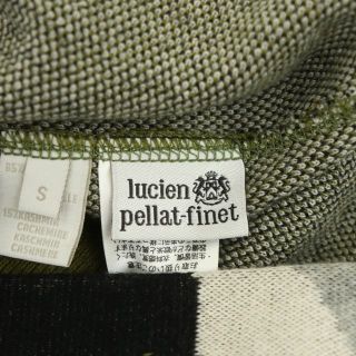 Lucien Pellat-Finet ルシアンペラフィネ ジャケット 国内正規品 カシミヤ100％ カシミア バックスカル フルジップ シングルライダース ニット ジャケット ブラック系 S