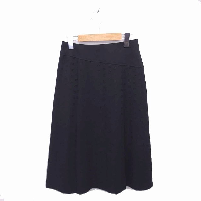 COMME CA DU MODE(コムサデモード)のコムサデモード Aライン スカート ロング 刺繍 ウール 9 黒 ブラック レディースのスカート(ロングスカート)の商品写真