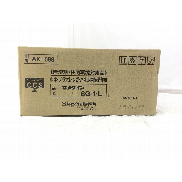 ☆未使用品☆セメダイン SG-1L AX-088 規格1kg x 入数12個 接着剤 巾木/プラ/木/レンガ/パネル内装造作用 無溶剤 住宅環境対策品  CCS 69996の通販 by 工具販売専門店Borderless(ラクマ店)｜ラクマ