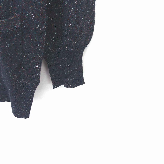 JEANASIS(ジーナシス)のジーナシス カーディガン ニット ラメ ウール混 長袖 黒 赤 /TT39 レディースのトップス(カーディガン)の商品写真