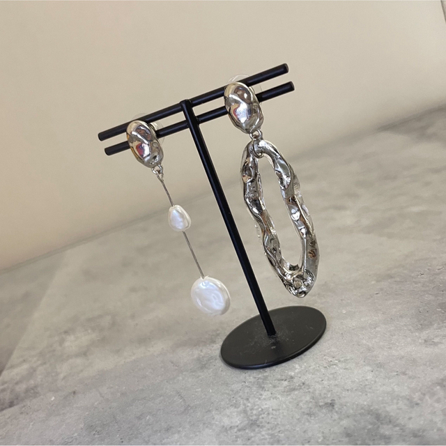 agete(アガット)の■019.minamo × pearl  asymmetry pierce■ ハンドメイドのアクセサリー(ピアス)の商品写真