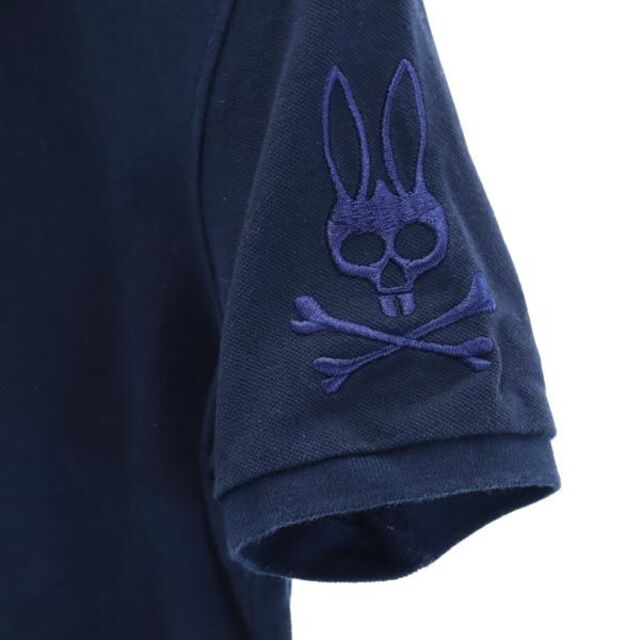 サイコバニー ビームス 日本製 ゴルフウェア S 紺 Psycho Bunny BEAMS 半袖 ポロシャツ 鹿の子地 メンズ   【230420】 メール便可 4