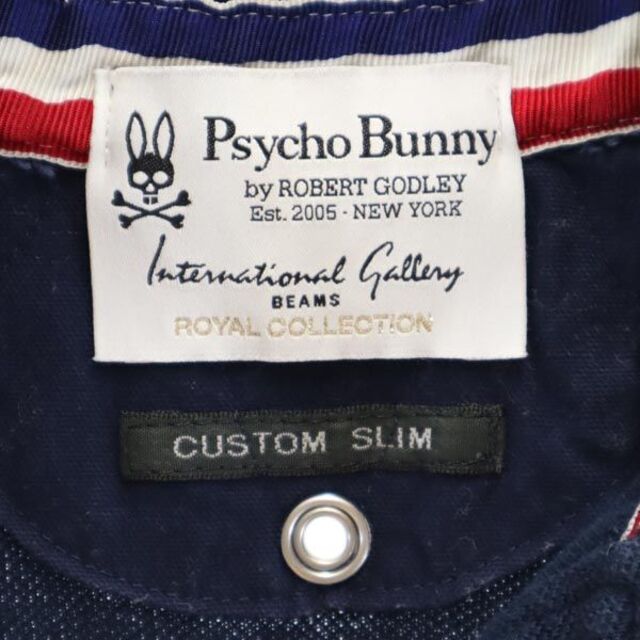 サイコバニー ビームス 日本製 ゴルフウェア S 紺 Psycho Bunny BEAMS 半袖 ポロシャツ 鹿の子地 メンズ   【230420】 メール便可 7