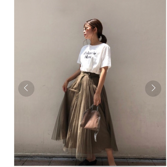 rienda(リエンダ)の美品☆rienda☆Denime Mix Tulle J/W SKカーキ♪ レディースのスカート(ロングスカート)の商品写真