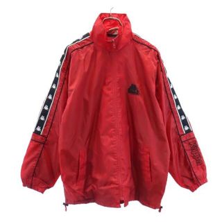 カッパ(Kappa)のカッパ ウインドブレーカー L 赤 Kappa スポーツ ジップ ジャケット 裏メッシュ地 メンズ 【中古】  【230420】(その他)