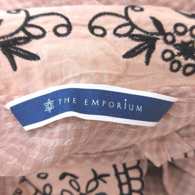 THE EMPORIUM(ジエンポリアム)のジ エンポリアム ブラウス ペプラム 長袖 チェック 刺繍 M 茶 ■MO レディースのレディース その他(その他)の商品写真