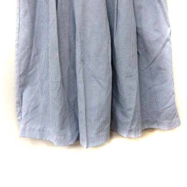 mysty woman(ミスティウーマン)のミスティウーマン フレアスカート ギャザー ミモレ ロング ストライプ ネイビー レディースのスカート(ロングスカート)の商品写真