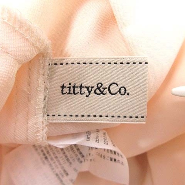 titty&co(ティティアンドコー)のティティー&コー フレアスカート タック ひざ丈 シフォン S ライトベージュ レディースのスカート(ひざ丈スカート)の商品写真