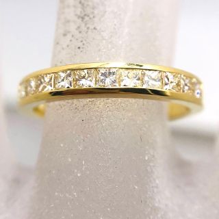 【上質VSクラス★美しいプリンセスカットのハーフエタニティ】ダイヤモンド リング