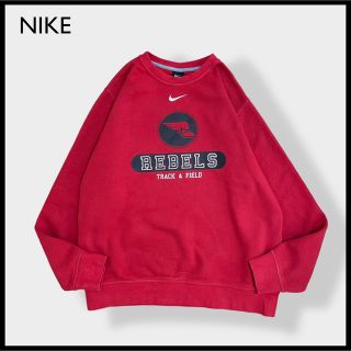 ナイキ(NIKE)の【NIKE】プリント スウェット トレーナー スウッシュ 刺繍ロゴ ナイキ 古着(スウェット)