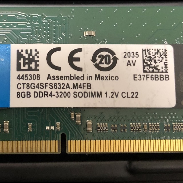 crucial DDR4-3200 8GB 2枚 16GB 1