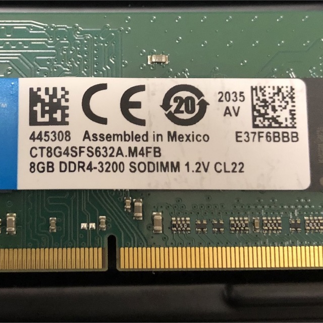 Crucial　DDR4 3200 8gb 2枚　16gb