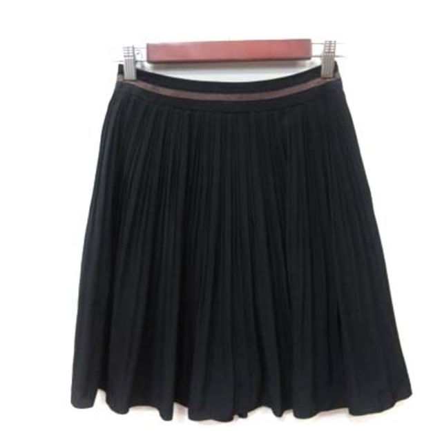 ef-de(エフデ)のエフデ プリーツスカート ひざ丈 7 黒 ブラック /YI レディースのスカート(ひざ丈スカート)の商品写真