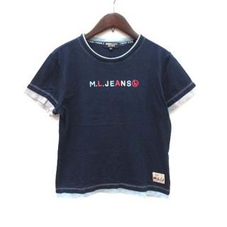 アザー(other)のミチコロンドン Tシャツ カットソー 半袖 ロゴプリント 切替 M 紺 ■MO(Tシャツ(半袖/袖なし))