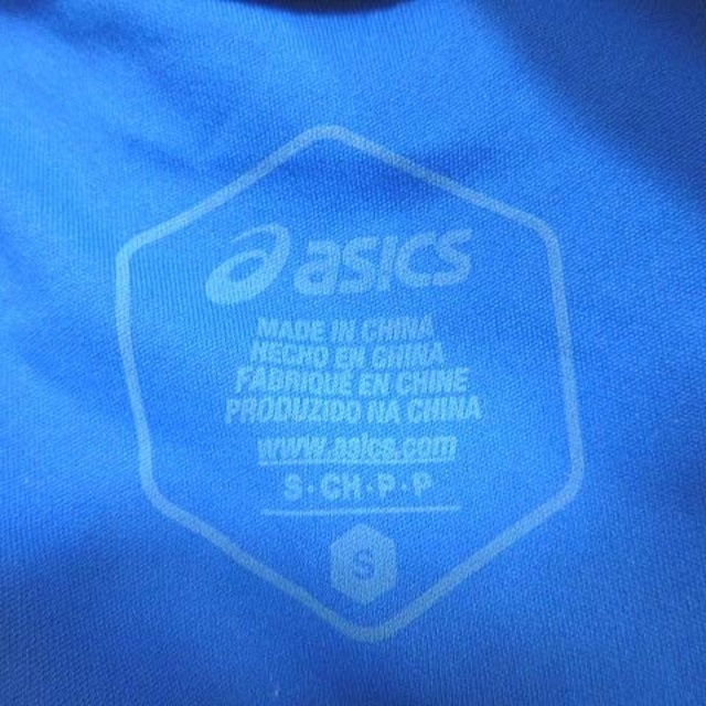 asics(アシックス)のアシックス Tシャツ カットソー 半袖 クルーネック プリント S 青 ■MO メンズのトップス(Tシャツ/カットソー(半袖/袖なし))の商品写真