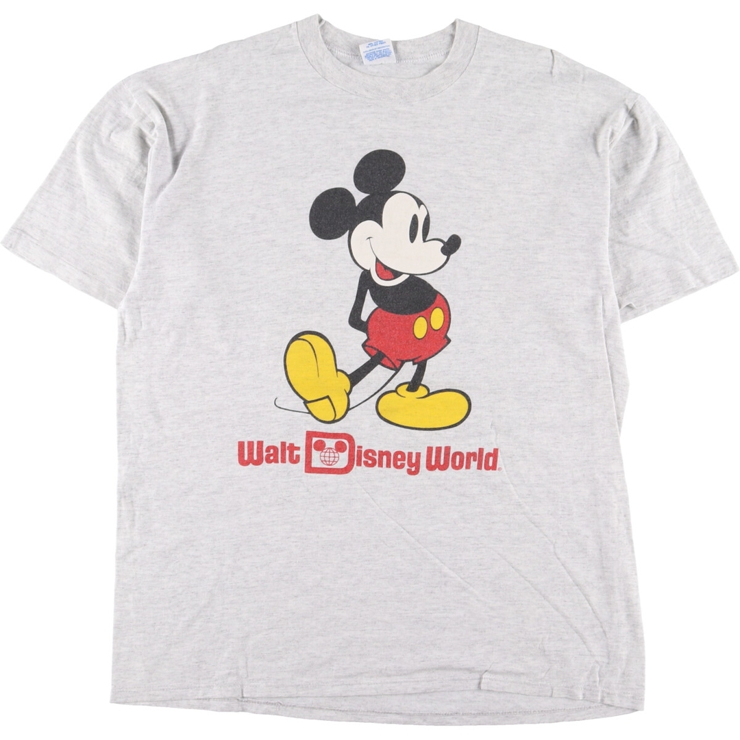 80年代 DISNEY CHARACTER FASHIONS MICKEY MOUSE ミッキーマウス キャラクタープリントTシャツ USA製 メンズL ヴィンテージ /eaa328814