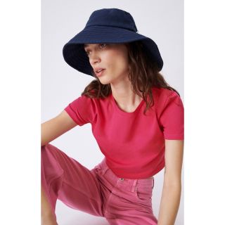 ザラ(ZARA)のZARA ザラ　コットンバケットハット　帽子　ネイビー　UNIQLO(ハット)