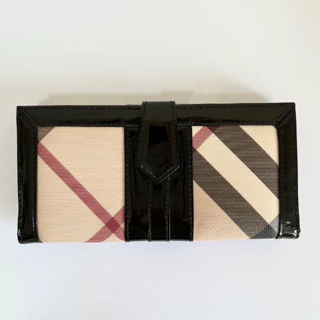BURBERRY バーバリー 長財布 Wホック ノバチェック エナメル PVC 流行