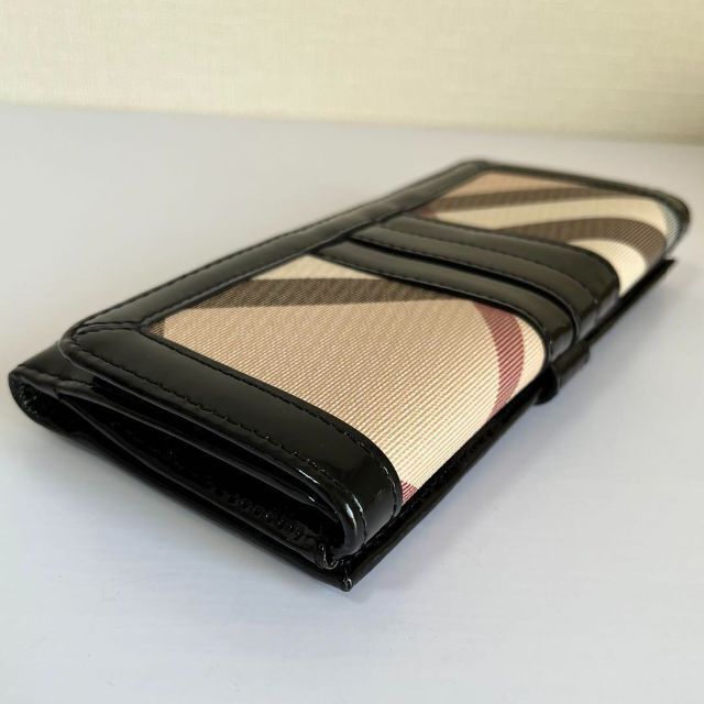 BURBERRY バーバリー 長財布 Wホック ノバチェック エナメル PVC 流行