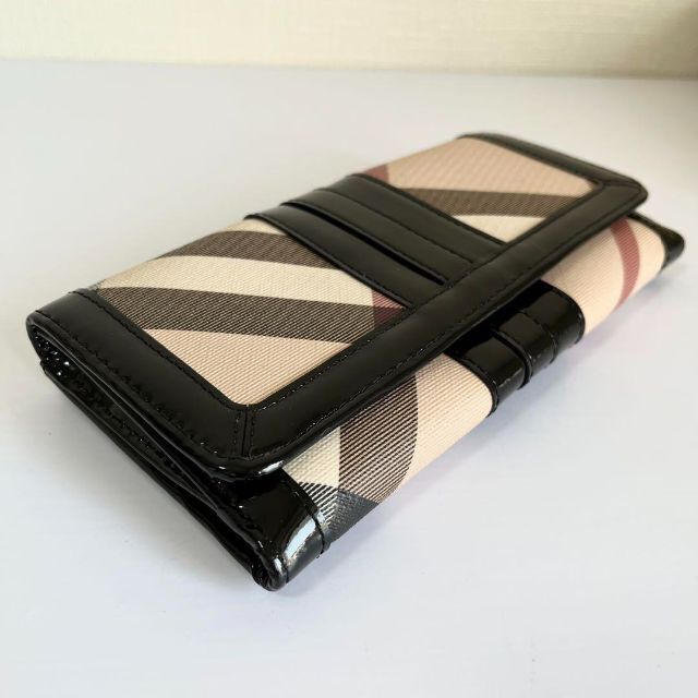 BURBERRY バーバリー 長財布 Wホック ノバチェック エナメル PVC 流行