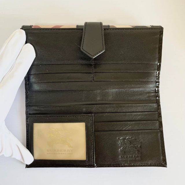 BURBERRY バーバリー 長財布 Wホック ノバチェック エナメル PVC 流行