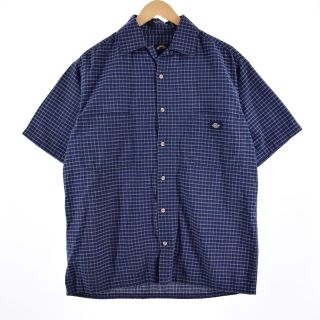 ディッキーズ(Dickies)の古着 ディッキーズ Dickies 半袖 コットン チェックシャツ メンズM /eaa329927(シャツ)