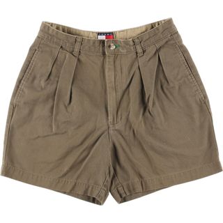 トミーヒルフィガー(TOMMY HILFIGER)の古着 トミーヒルフィガー TOMMY HILFIGER ツータック コットンショーツ ショートパンツ レディースM(w28) /eaa324694(ショートパンツ)