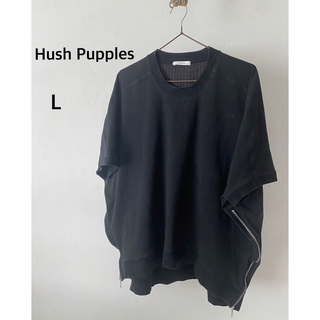 ハッシュパピー(Hush Puppies)のHush Pupples ハッシュパピー　サイドファスナー　トップス　ブラック(カットソー(半袖/袖なし))