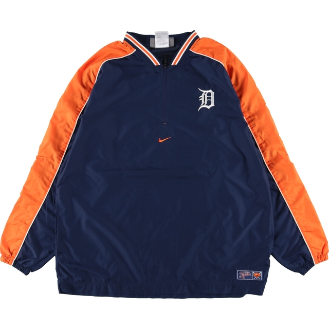 ナイキ NIKE MLB DETROIT TIGERS デトロイトタイガース ハーフジップ ウォームアッププルオーバー メンズL /eaa329762