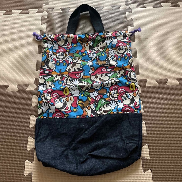 美品☆マリオ☆お着替え袋☆ハンドメイド キッズ/ベビー/マタニティのこども用バッグ(体操着入れ)の商品写真