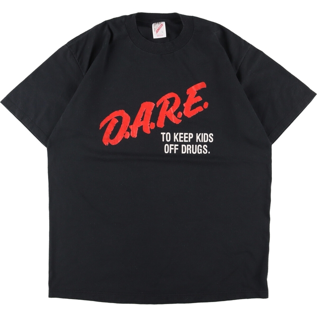 90年代 ジャージーズ Jerzees D.A.R.E 薬物乱用予防教育 プリントTシャツ USA製 メンズM ヴィンテージ /eaa328957